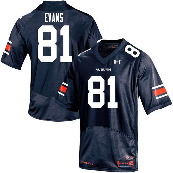 Auburn Tigers Men's J.J. Evans #81 Navy Under Armour Stitched College 2020 NCAA Authentic Football Jersey WCG3174GR